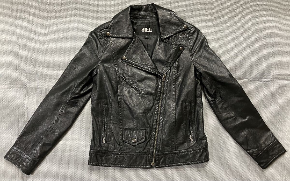 JILLSTUART ライダースジャケット ジルスチュアート Sサイズ 上着 春秋アウター レディース 古着 ブラック 大人かわいい ブランド拍卖