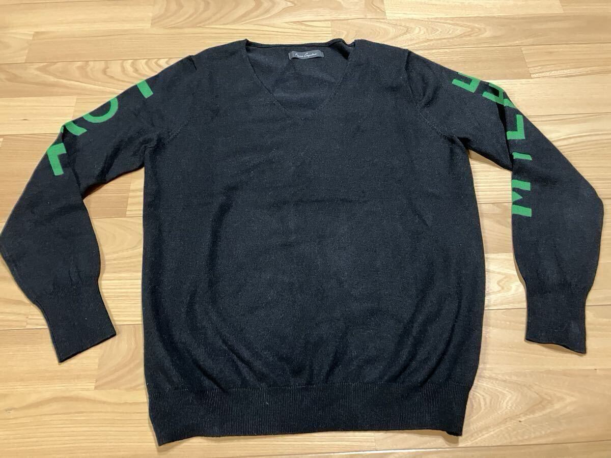 Anne Coquine Vネックニット アンコキーヌ 古着 Mサイズ ブラック 秋冬ニット レディース シンプル カジュアル拍卖