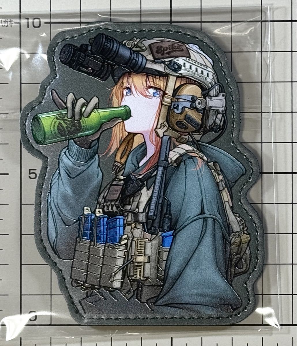 国内未発売 正規品 Tac Girl with Beer 主線立体特殊印刷 レザーベルクロパッチ ■ オリジナル サバゲー 痛ワッペン ミリタリー拍卖