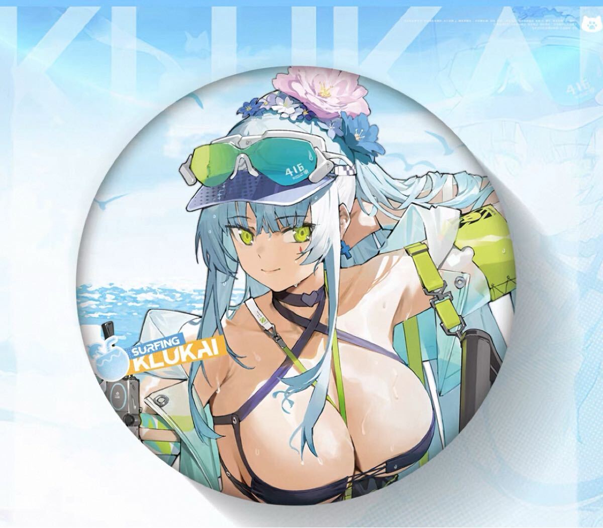 国内未発売 正規品 ドールズフロントライン クルカイ(水着スキン) パール加工缶バッジ 75mmサイズ ■ ドルフロ 公式拍卖