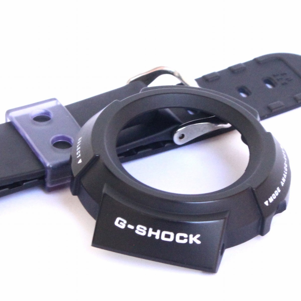 (89001)G-SHOCK Gショック AW-500 ベゼル バンド ベルト カスタム 黒白 白文字 白ロゴ AW-500-1Eなどに 白文字 交換部品拍卖