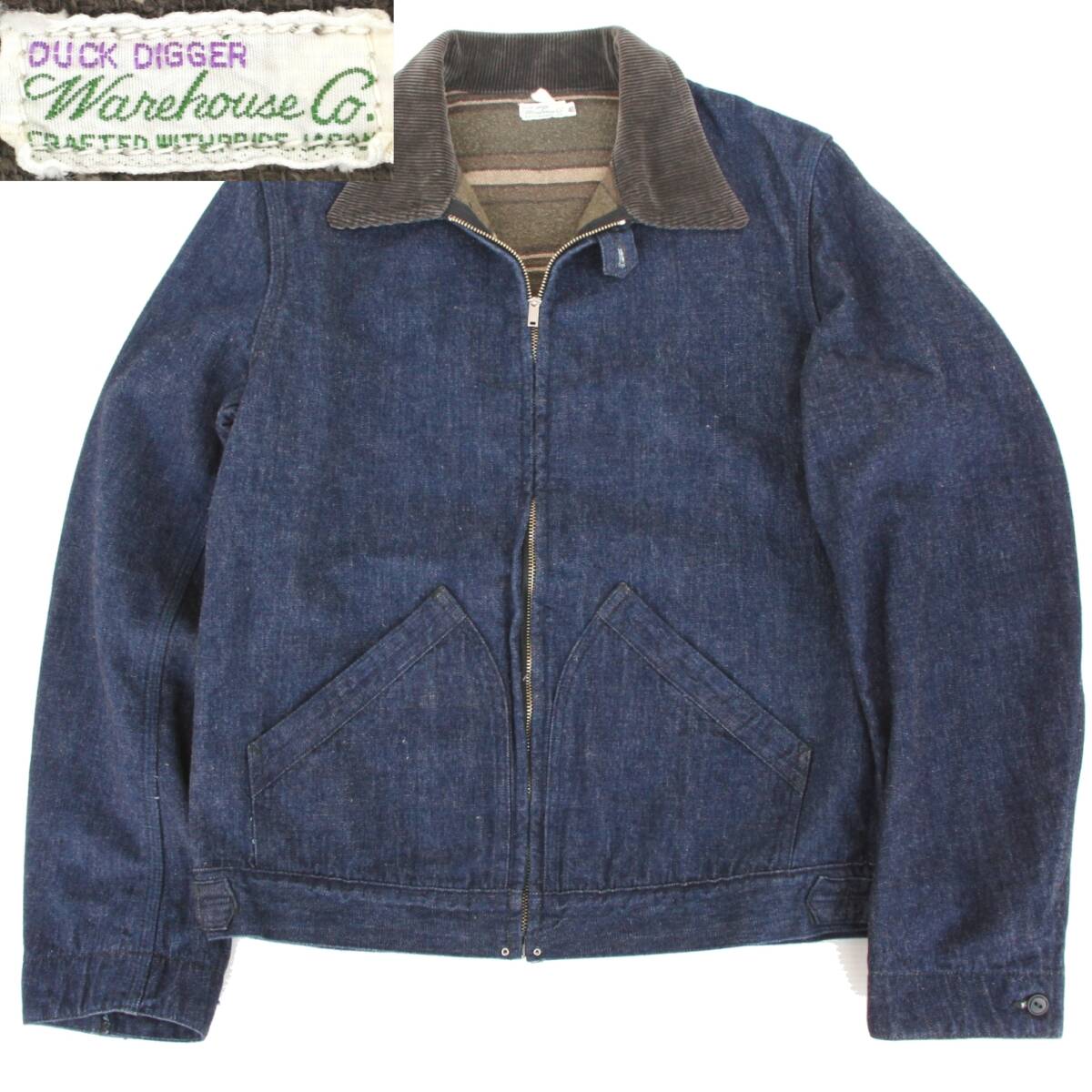 (51651)極上美品WAREHOUSEウエアハウス2149デニム ジップアップ ジャケット40 (ヴィンテージ復刻WH-2149デニムジャケット ダックディガー)拍卖