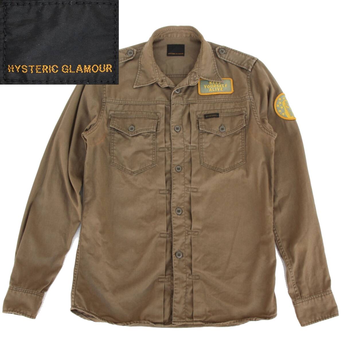(59001)HYSTERIC GLAMOUR ヒステリックグラマー ミリタリー ワークシャツ サイズM (KEEP YOURSELF ALIVE 長袖シャツ ヴィンテージ0223AH06)拍卖