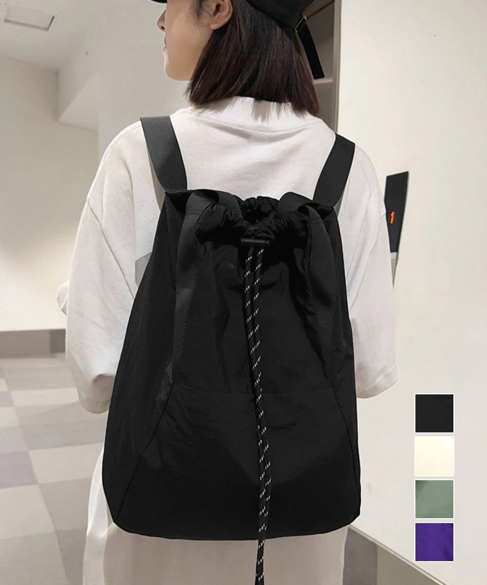 ナイロンリュック肩掛けバッグトートバッグ ワンサイズ ブラック拍卖