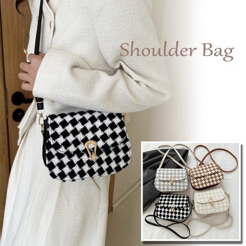 レディース ミニショルダーバッグ きれいめ 肩掛け レザー調 コンパクト 小さめ 黒 ホワイト ワンサイズ 黒拍卖