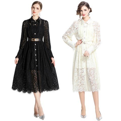 ロングワンピース 長袖 レース 透け編み シンプル おしゃれ 二次会 披露宴 懇親会 パーティー XL ベージュ拍卖