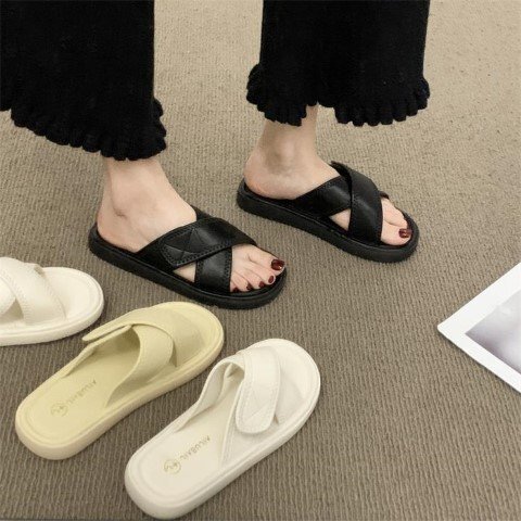 デザインセンス ベルクロ フラット スリッポン スリッパ 36 イエロー拍卖