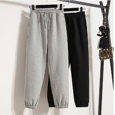 【大きいサイズS-5XL】裏起毛ファッションパンツ グレー/ブラック2色展開 XL ブラック拍卖