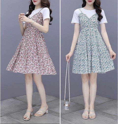 【大きいサイズS-3XL】ファッションワンピース ピンク/ブルー L ピンク拍卖