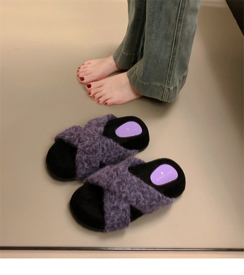 サンダル 厚底 ヴィンテージ クロスベルト 【39】24.5cm パープル拍卖