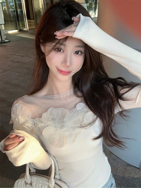 韓国系 おしゃれ トップス 長袖Tシャツ Sサイズ ブラック拍卖