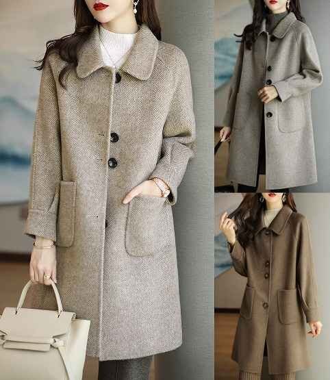 ピーコート オフィスカジュアル シンプル ロング丈 かわいい ジャケット アウター 秋冬【大きいサイズあり】 2XL グレー拍卖