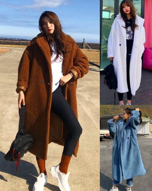 ロングコート 長袖 アウター 羽織 フェイクファー もこもこ 無地 カジュアル シンプル 2XL ブラウン拍卖