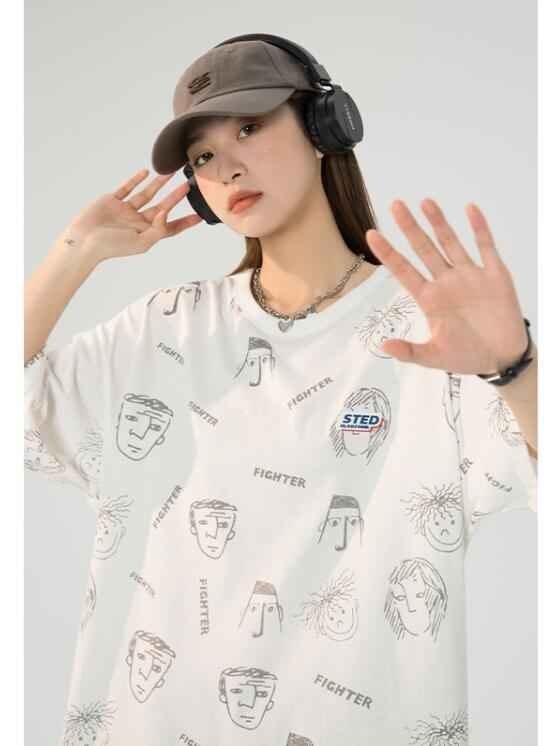 韓国風 レディース 半袖Tシャツ 新しい夏 カジュアル ファッション半袖Tシャツ 2XL ホワイト拍卖