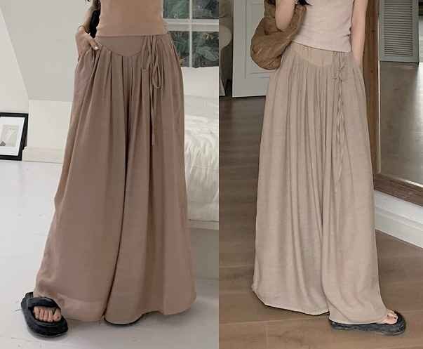 全2色 キュロット フリル 切り替え 体型カバー 着痩せ 【大きいサイズあり】 4XL ベージュ(色品番1)拍卖