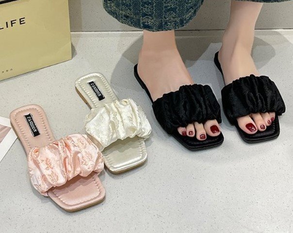 【高品質】全3色 ビーチサンダル ミュール シャーリング 切り替え sweet系 38 オフホワイト拍卖