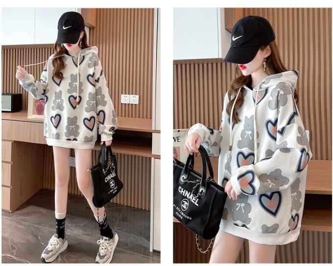 長袖パーカー カジュアル かわいい 裏起毛付き 大きいサイズあり XL アプリコット拍卖