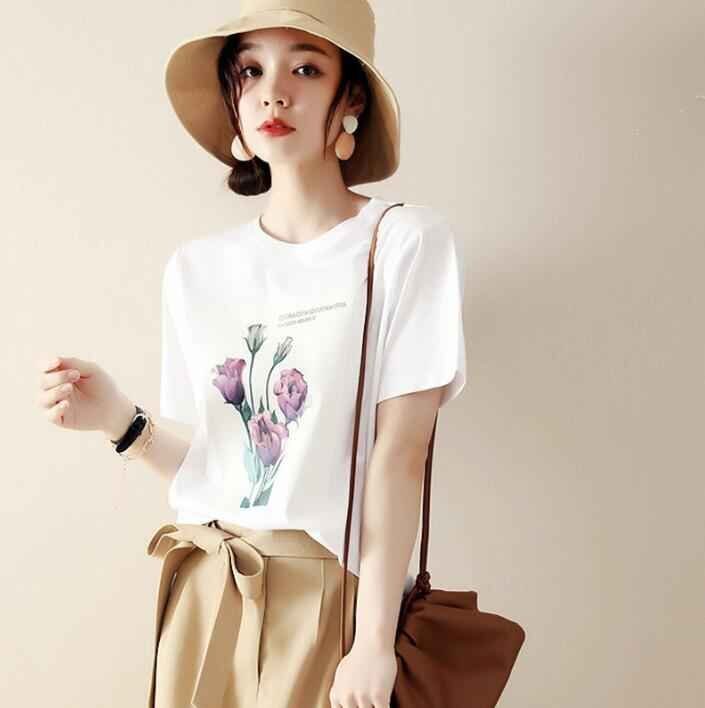 半袖 Tシャツ 花柄 ブラウス きれいめ レディースTシャツ 大きいサイズ 3XL ホワイト拍卖