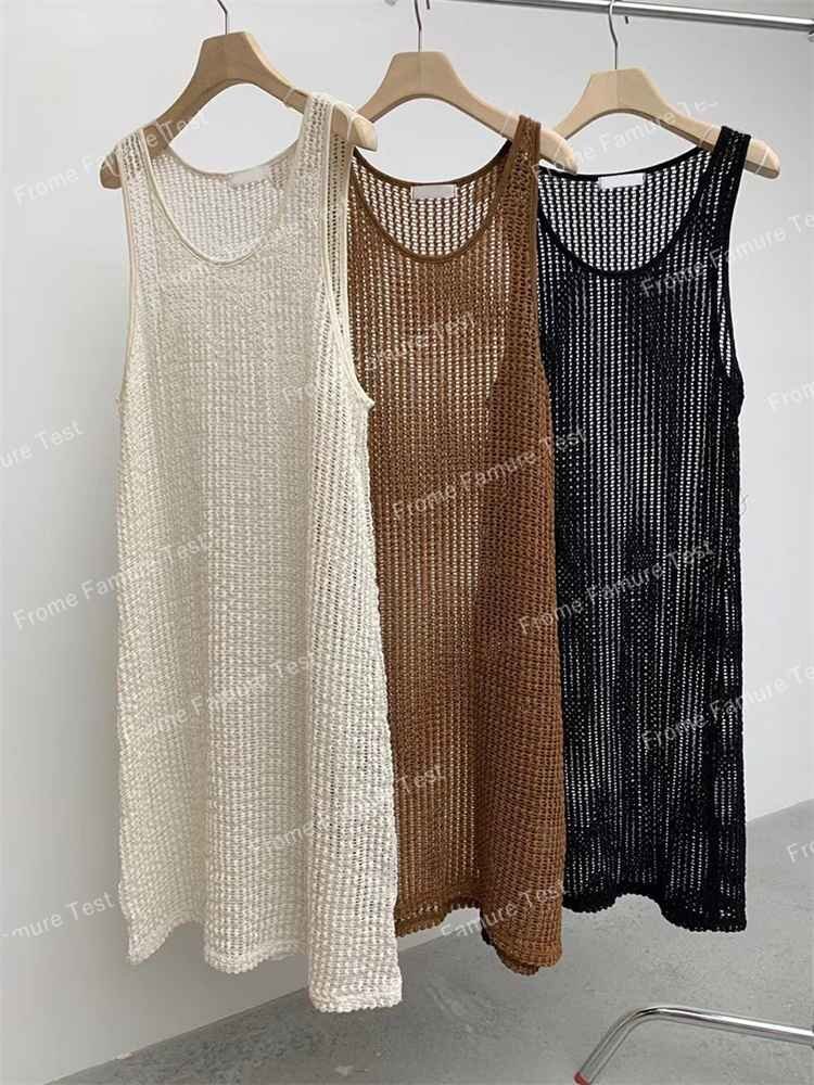 ミドル丈ベストスカート スカート レディース ノースリーブ 韓国風 L ブラウン拍卖