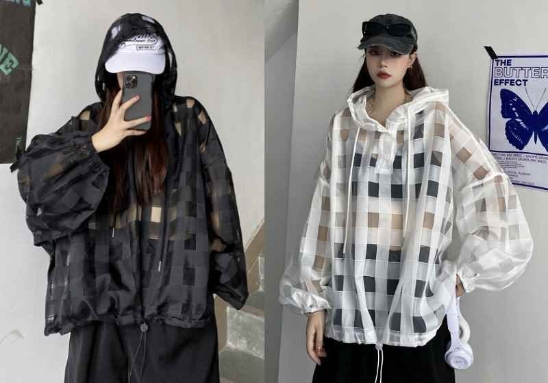 全2色 スウェット トレーナー 薄手 日焼け止め 切り替え 体型カバー 着痩せ フード付き シンプル M ブラック拍卖