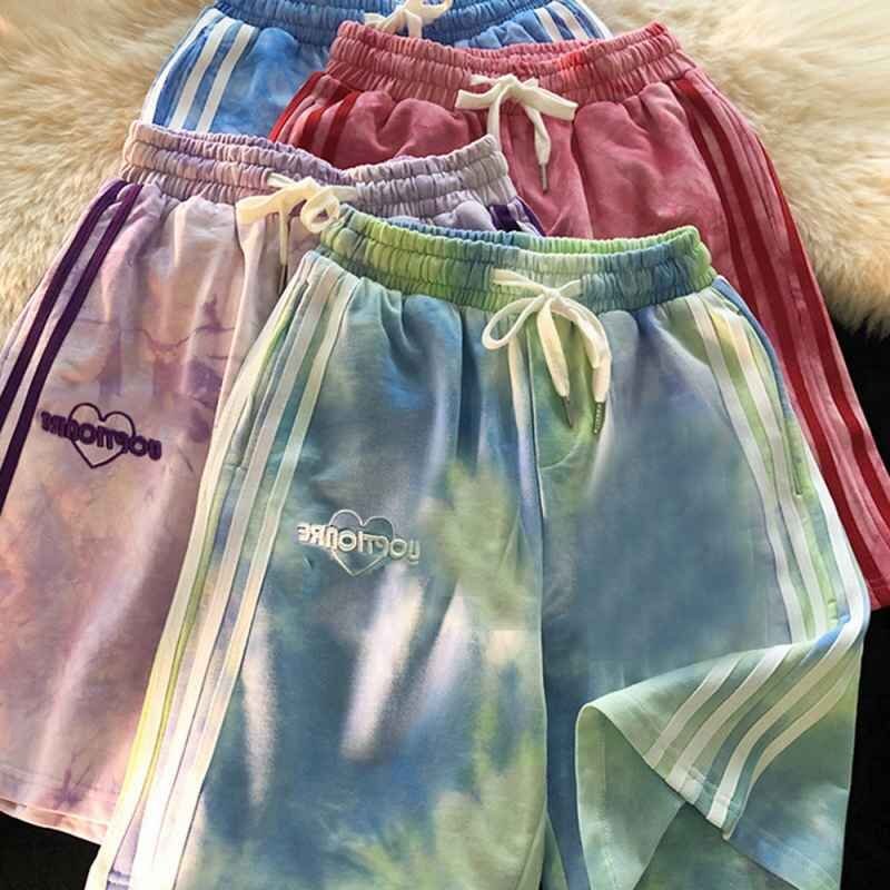 タイダイ染めショートパンツレディース XL レッド拍卖