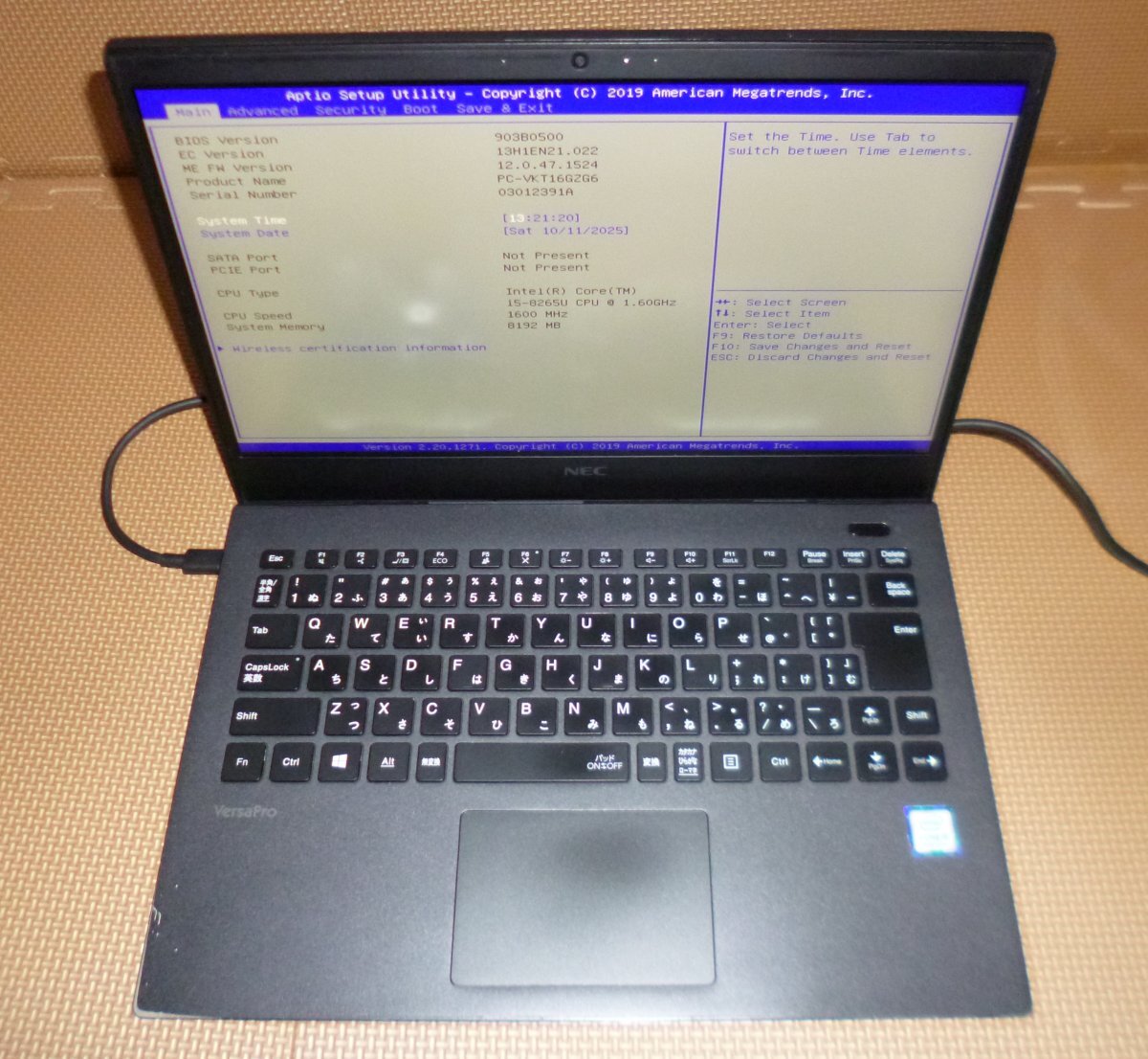 NEC製モバイルPC「VersaPro PC-VKT16GZG6」拍卖