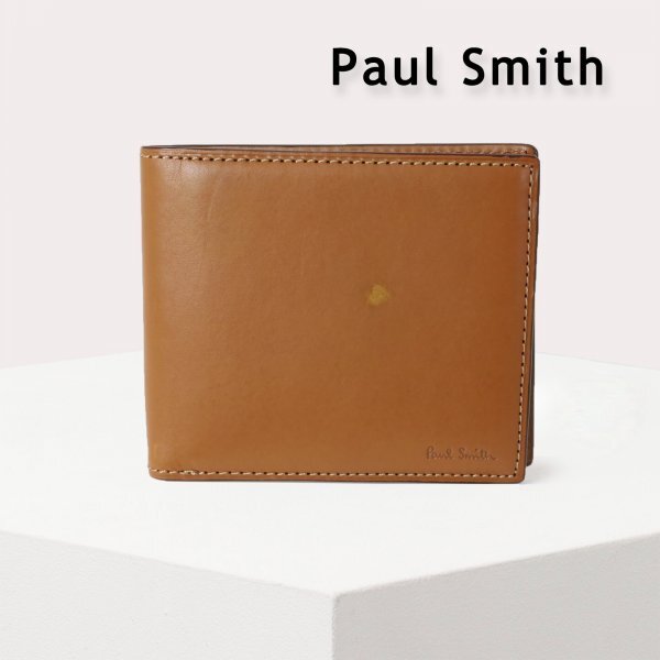 483産② 新品 2.2万円 ポールスミス イタリアン カーフレザー 二つ折り財布 Paul Smith レザー 財布 正規品 PSC484拍卖