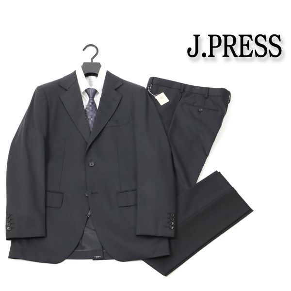 063 新品 J.PRESS ジェイプレス 定番 無地 ウール スーツ 紳士服 ビジネス スーツ ブラック 少々訳 A5拍卖