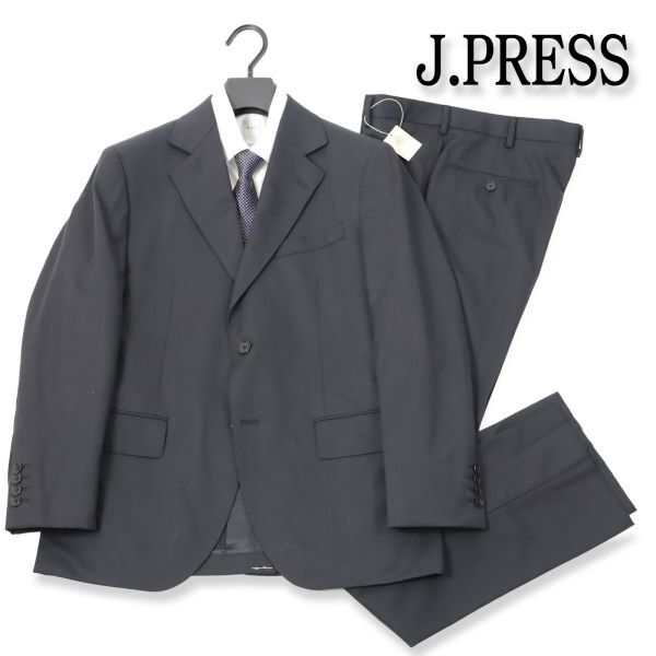 245 新品◇ J.PRESS ジェイプレス シャドーヘリンボーン スーツ ビジネス ウール スーツ ダークネイビー 少々訳 AB5拍卖