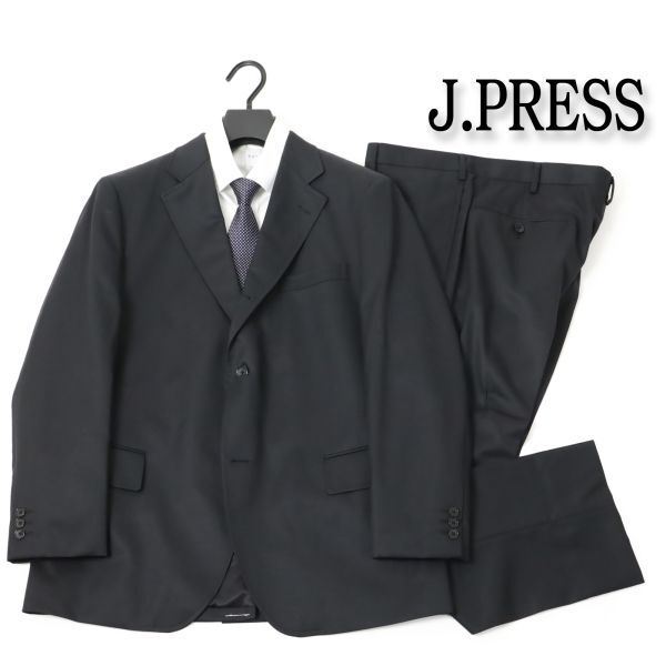 930 新品◆J.PRESS ジェイプレス Jプレス 定番 ビジネス スーツ ウール 段返り3ボタンスーツ 総裏 ブラック BM 訳拍卖