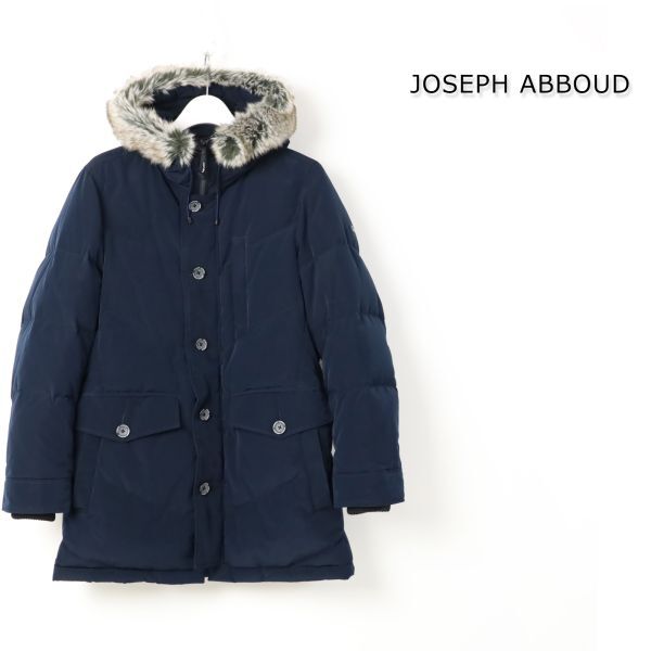 754 新品 訳有 JOSEPH ABBOUD ジョセフアブード ECO撥水 ECOファー 9ポケット PE/NY ピーチダウン コート ダウンジャケット M拍卖