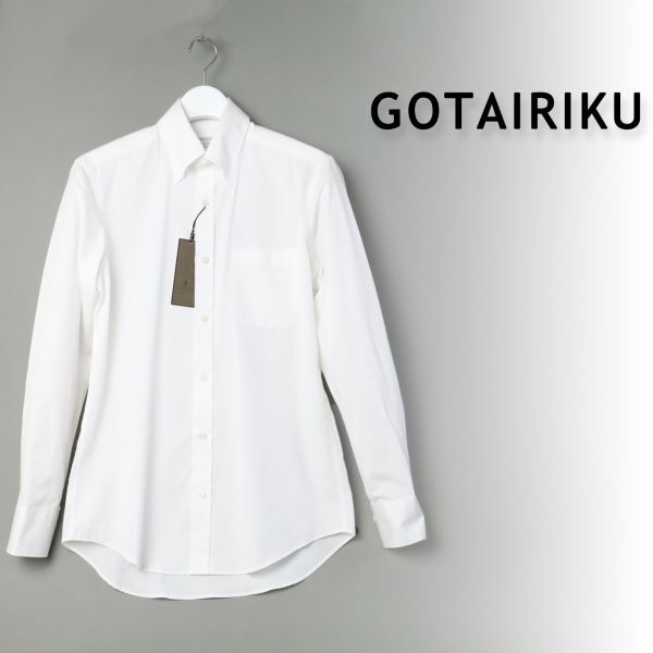 077a 新品 五大陸 スナップダウンカラー ドレスシャツ メンズ 綿100% 長袖 ビジネス シャツ 15h(39) M拍卖