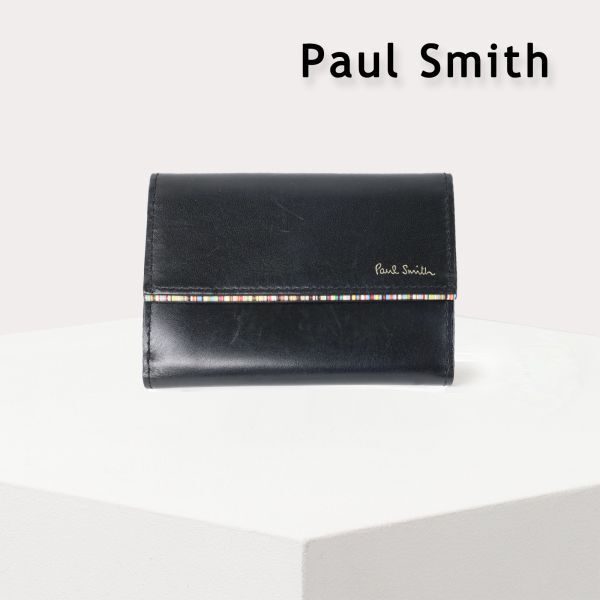 010 新品 Paul Smith ポールスミス シグネチャーストライプ カードケース キーケース レザー財布 小銭入れ BPS671 正規品拍卖