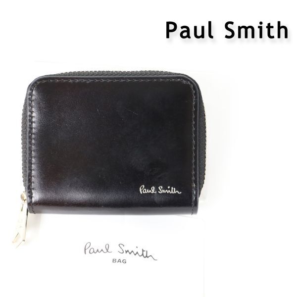 795 新品 Paul Smith ポールスミス コードバン コイン ケース ラウンドジップ ミニ財布 馬革 / 牛革 小銭入れ BPS621 黒拍卖
