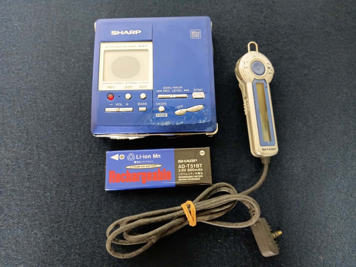 z1013 ジャンク SHARP MDポータブルレコーダー MD-MT831-A シャープ拍卖