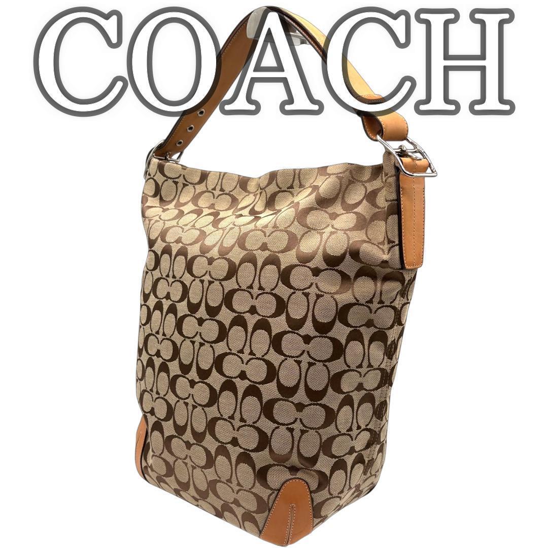 【美品】コーチ バケツ型 ショルダーバッグ 大容量 2way キャンバス拍卖