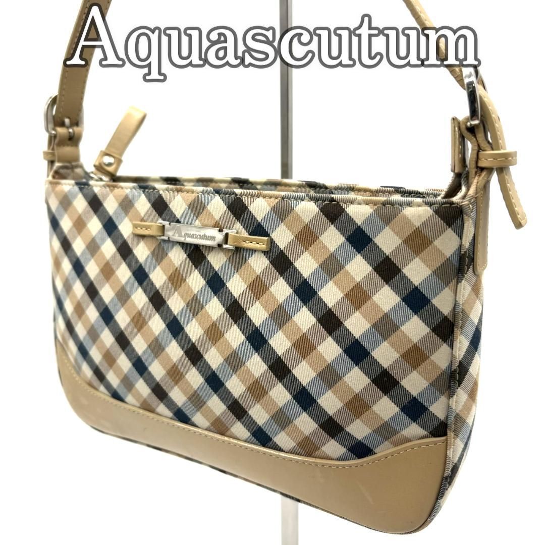Aquascutum アクアスキュータム チェック ハンドバッグ アクセサリーポーチ ショルダーバッグ拍卖