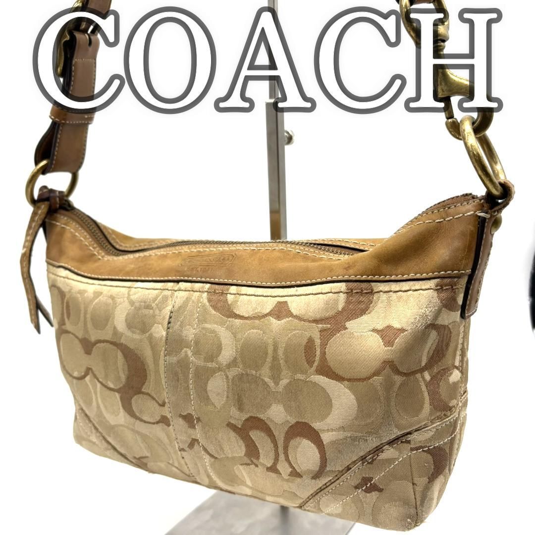 コーチ ショルダーバッグ オプティック シグネチャーダッフル 10379 レザー 肩掛け ブランド 鞄 レディース ベージュ 教 斜め掛け拍卖