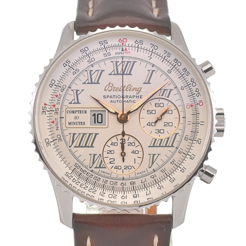 値下 ブライトリング BREITLING A36030.1 ナビタイマー モンブリラン スパシオグラフ 自動巻き メンズ 美品 箱・保証書付き L#139969拍卖