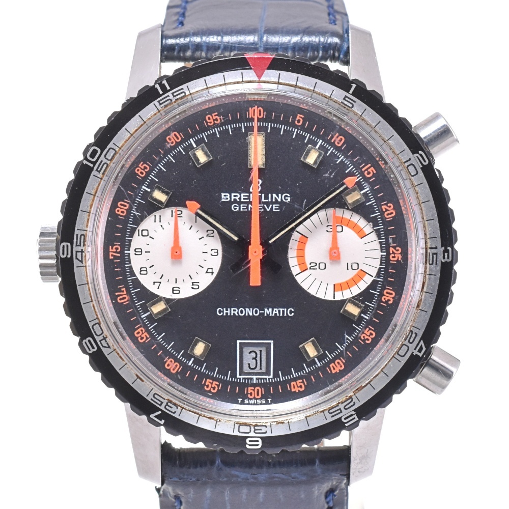ブライトリング BREITLING Ref.2110-15 ヴィンテージ ナビタイマー クロノマチック Cal.7740 自動巻き メンズ 良品 N#143108拍卖