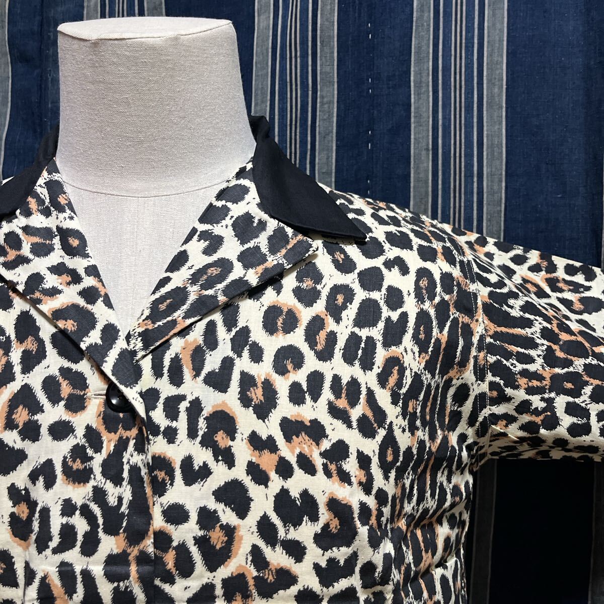 デッドストック 50s 60s weldon sleeping shirt 50年代 60年代 パジャマシャツ アメリカ製 豹柄 ヒョウ柄 レオパード アニマル柄 総柄拍卖