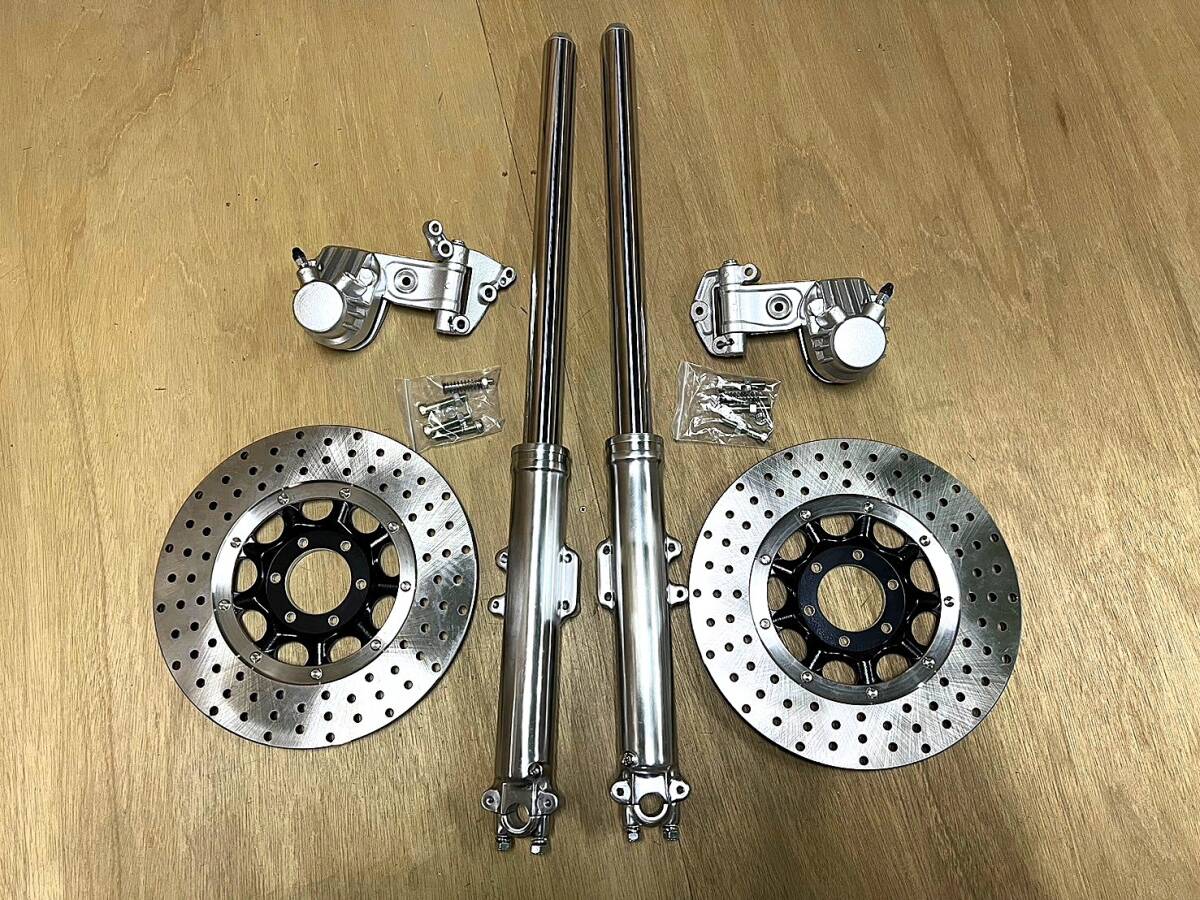 CB750Kダブルディスクセット パンチング ローター バフ フォーク キャリパー ギヤボックス/フロントダブルCB750FOUR段付きK0 K1 K2 拍卖