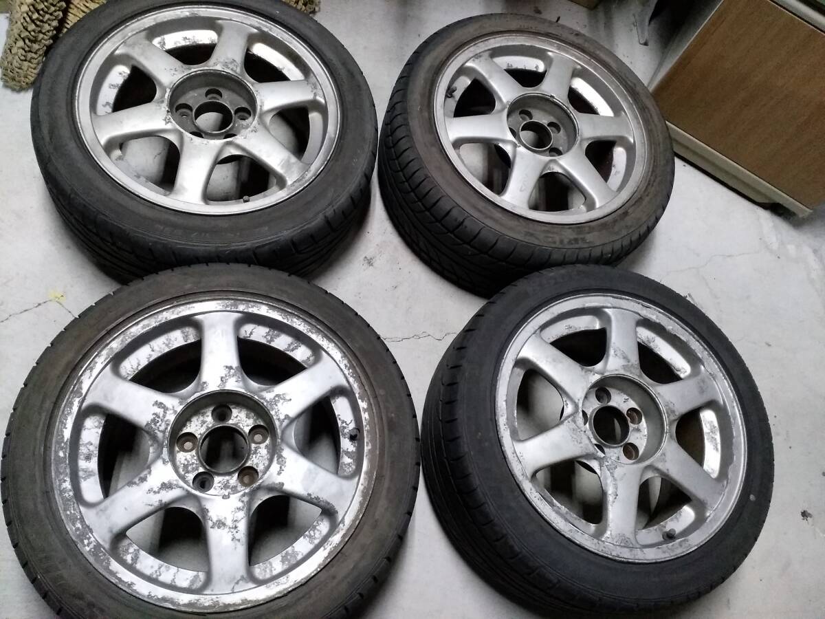 送料着払い! 当時もの AVS4本 タイヤ付き +35 17x9J 17x8J 255/40/17 235/45/17一応バリ山 塗装用拍卖