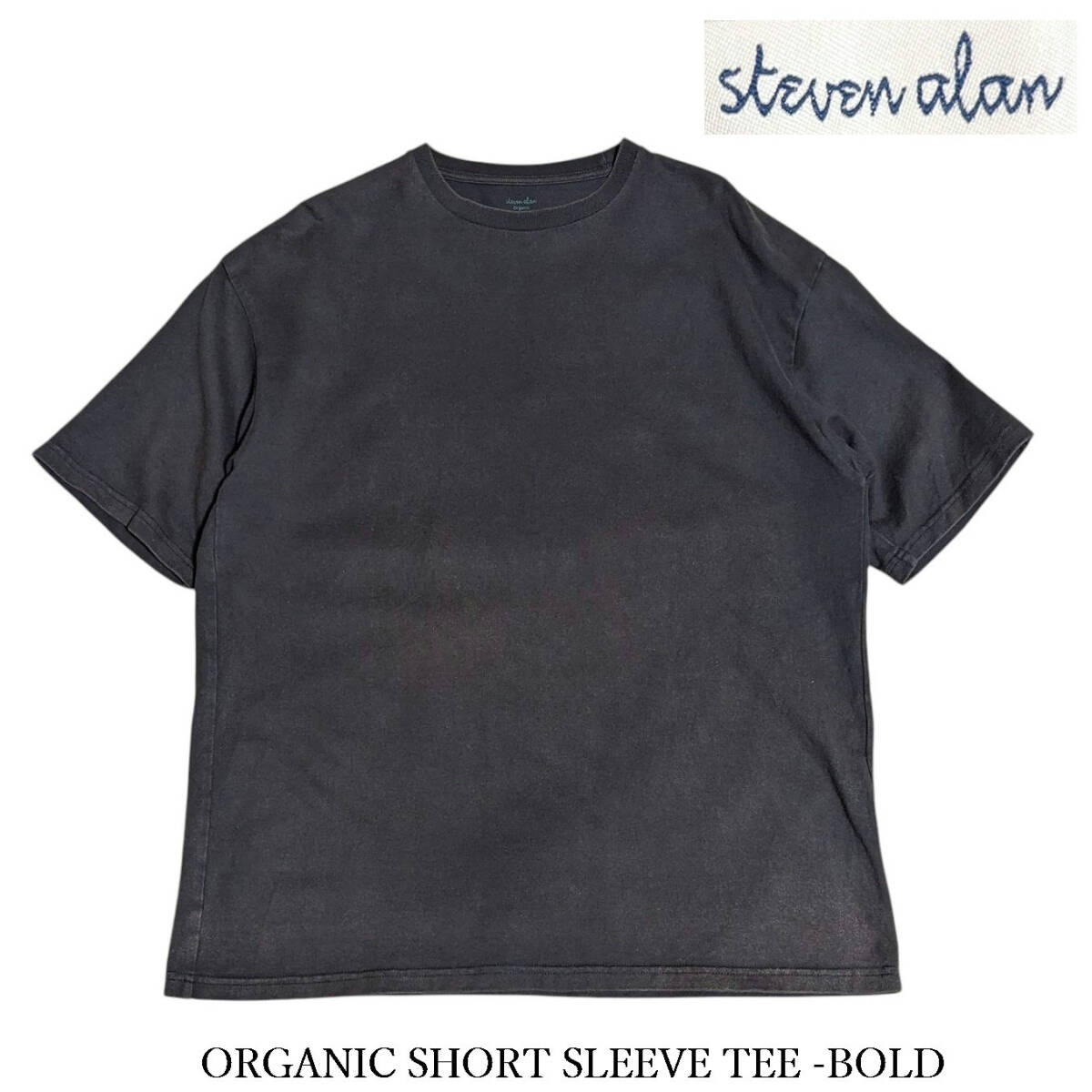 Steven Alan ORGANIC SHORT SLEEVE TEE -BOLD Tシャツ 半袖 ダークグレー M リラックス拍卖