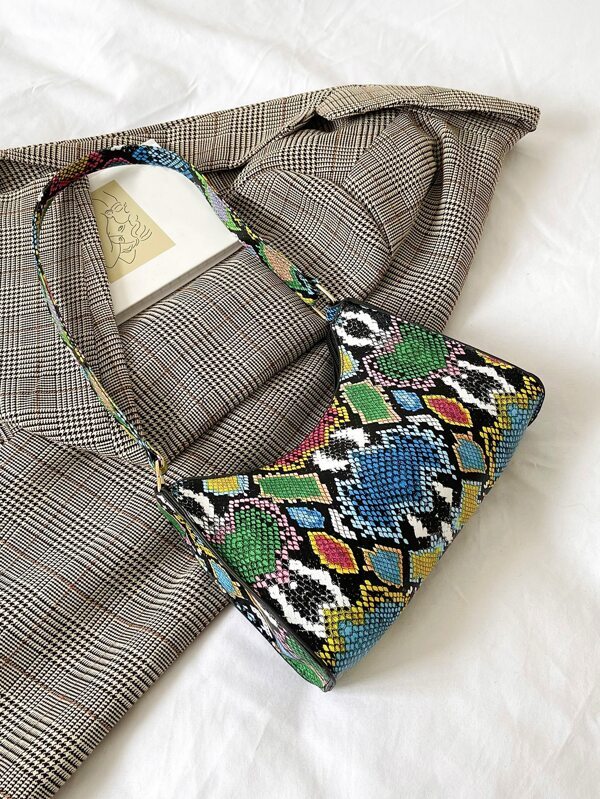 バッグ レディース ショルダーバッグ スネークスキン 人工皮革(パテントレザー バゲットバッグ拍卖