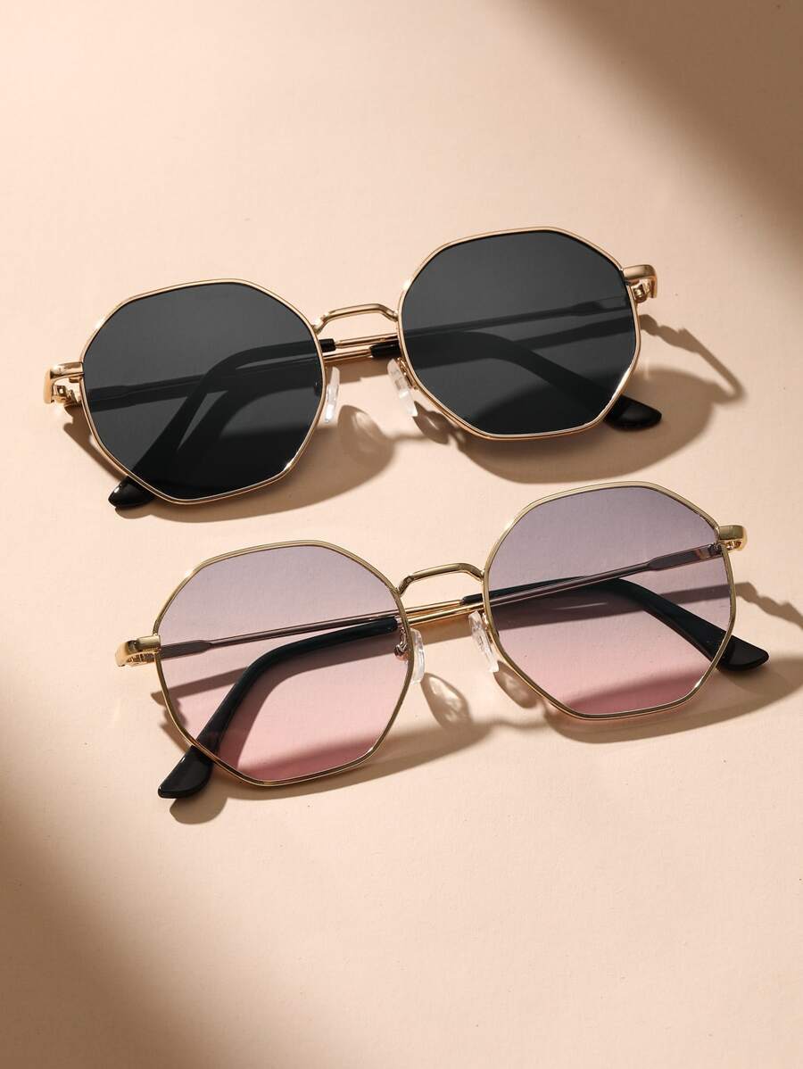 アクセサリー レディース アイアクセサリー 2個セット メタル製幾何学模様 レディースサングラス、トロピカルビーチバケーション、シ拍卖