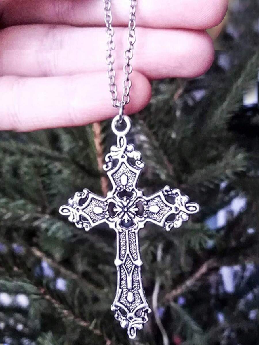 ジュエリー メンズ ネックレス ヴィンテージ ゴシック風 パンク系 ステンレススチール 十字架 ペンダント ネックレス ユニセック拍卖