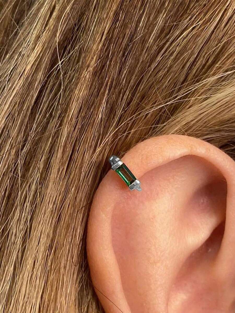 ジュエリー レディース イヤーアクセサリー フランスパン形 ジルコニア S925 スターリングシルバー フープピアス 女性用 1ペ拍卖