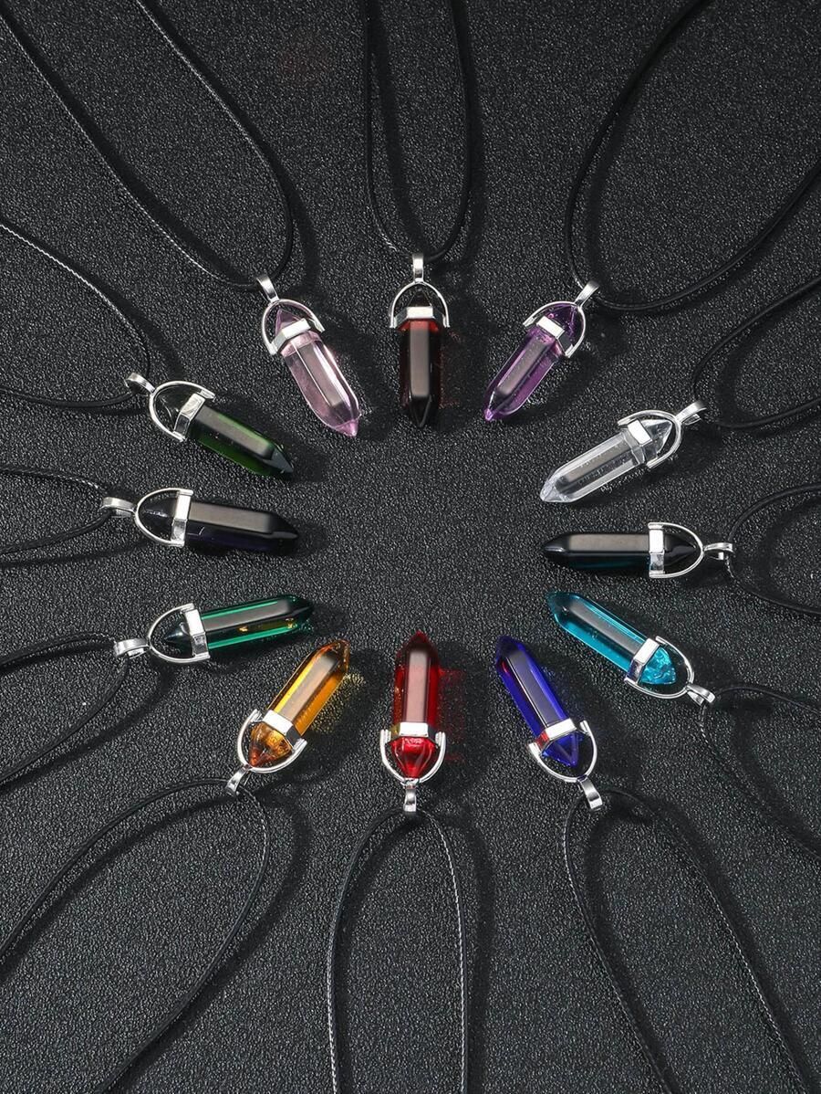 ジュエリー メンズ ネックレス セット 12個/セット ファッショナブル 幾何学模様ペンダント ネックレス 男性用 用 友達の ギ拍卖