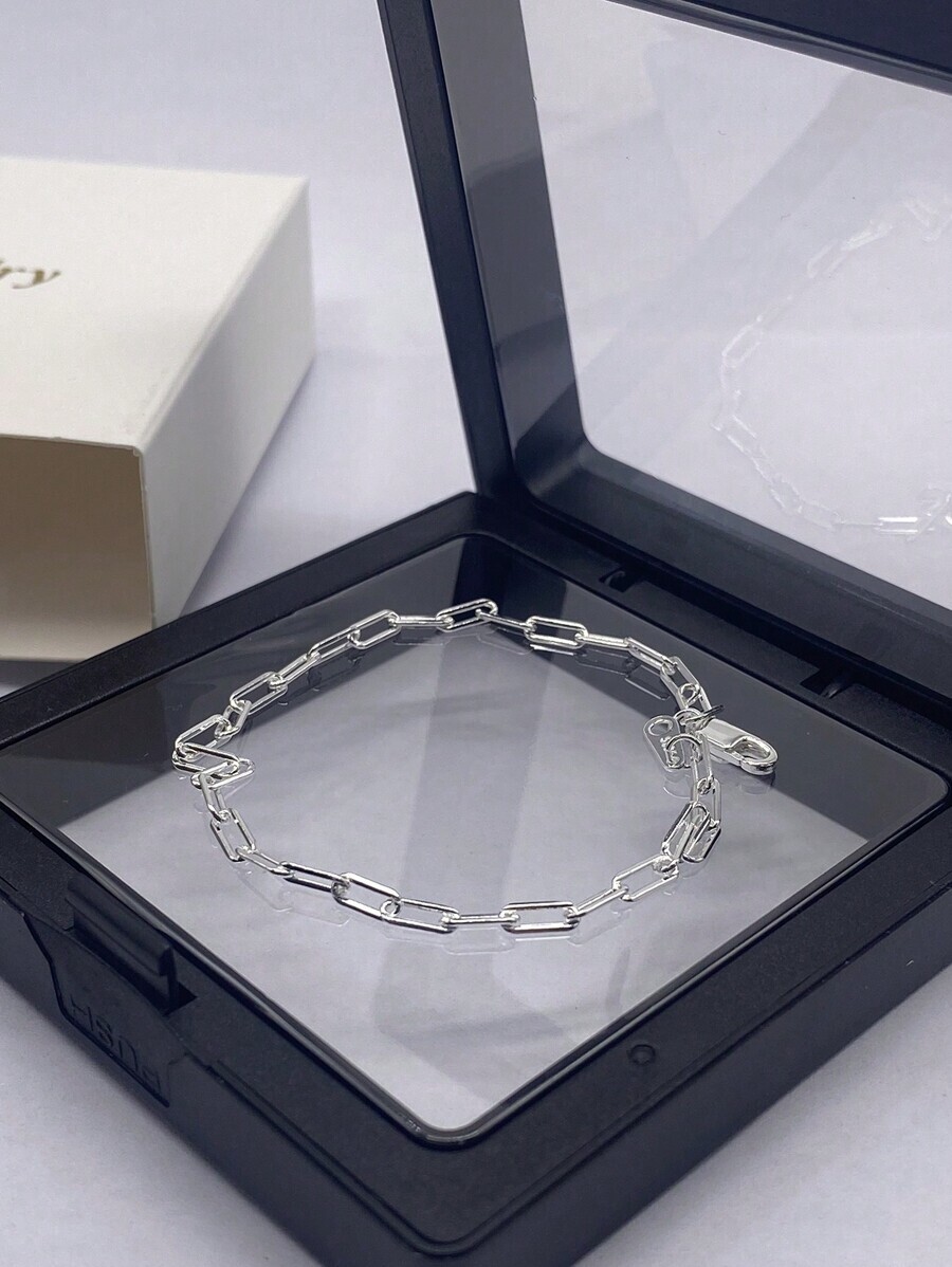 ジュエリー レディース ブレスレット チェーン 1個 純銀製ブレスレット、デザイン、ミニマリスト繊細なラグジュアリージュエリー拍卖